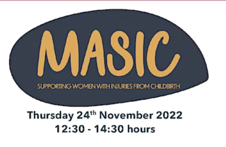 Graphic showing information for the MASIC Webinar including the date, Thursday 24th November 2022 and the time 12:30-14:30. To book onto the webinar, there's also a link www.masic.org.uk/events/